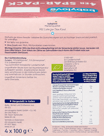 Quetschie Erdbeere & Birne in Apfel ab 1 Jahr babylove