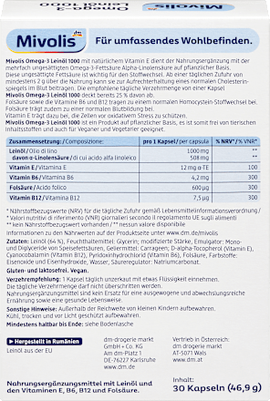 Omega-3 ulei de in 1000 Mivolis