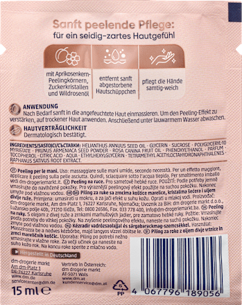 Peeling pentru mâini cu ulei de trandafir sălbatic & caise Balea