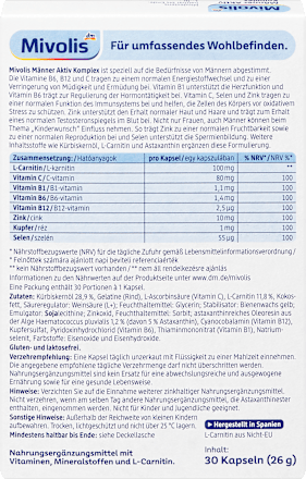 Kapsuly s komplexom pre aktívnych mužov Mivolis