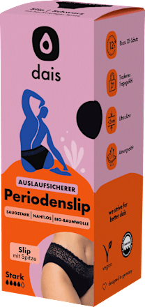 Periodenunterwäsche Slip Spitze schwarz Gr. L dais
