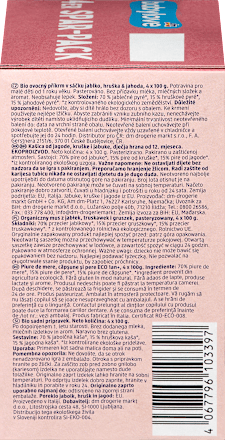 Bio sadni žepek z okusom jagode, hruške in jabolka, 4 x 100 g babylove