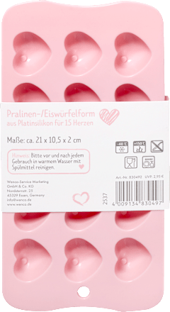 Pralinen-/Eiswürfelform, Herzen wenco