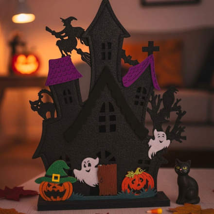 Filzaufsteller Halloweenhaus (27 cm) Dekorieren & Einrichten