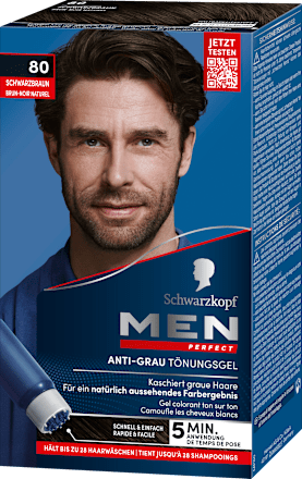 Intensivtönung Anti-Grau-Gel 80 Schwarzbraun Schwarzkopf Men Perfect