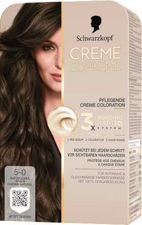 Haarfarbe 5-0 Natürliches Braun Schwarzkopf CREME SUPREME