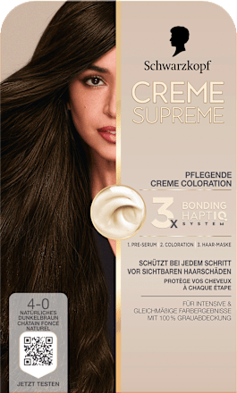 Haarfarbe 4-0 Natürliches Dunkelbraun Schwarzkopf CREME SUPREME