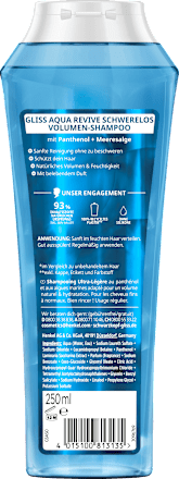 Shampoo Aqua Revive Schwerelos Schwarzkopf GLISS