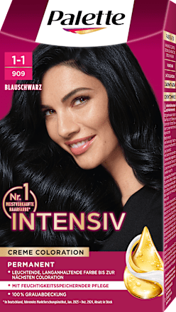 Haarfarbe 1-1/909 Blauschwarz Palette Intensive Color Creme