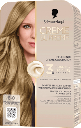 Haarfarbe 8-0 Natürliches Blond Schwarzkopf CREME SUPREME