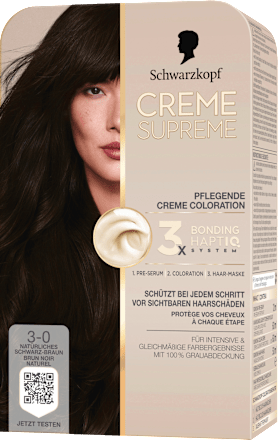 Haarfarbe 3-0 Natürliches Schwarz-Braun Schwarzkopf CREME SUPREME