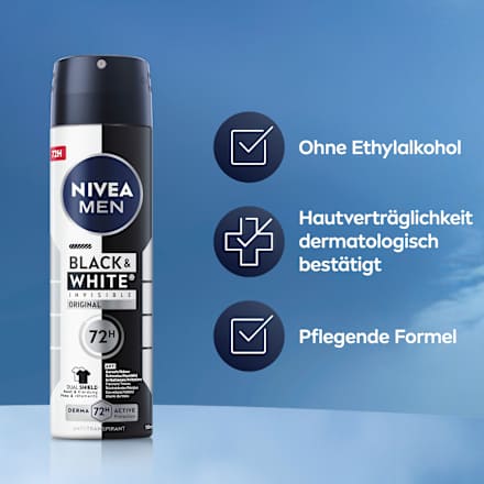 Antitranspirant Deospray Black & White Invisible Original NIVEA MEN