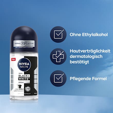 Antitranspirant Deo Roll-on Black & White Invisible Original NIVEA MEN