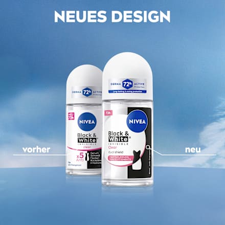 Antitranspirant Deo Roll-on Black & White Invisible Clear NIVEA
