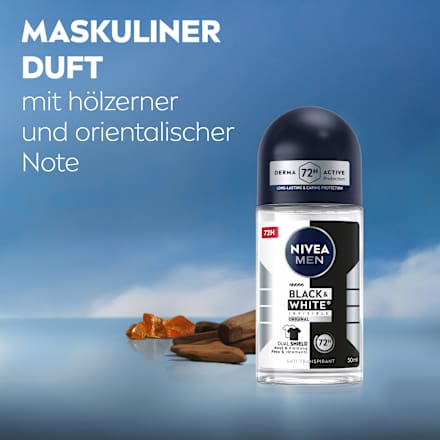 Antitranspirant Deo Roll-on Black & White Invisible Original NIVEA MEN