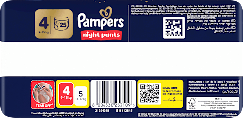 Baby Pants Night 4 (9-15 kg) Pampers night pants