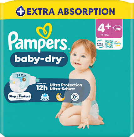 Windeln Baby-Dry Gr. 4+ (10-15 kg) Pampers