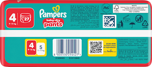 Baby Pants baby-dry Gr. 4 (9-15 kg) Pampers