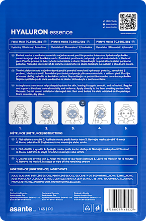 Textilná pleťová maska Hyaluron essence ASANTE