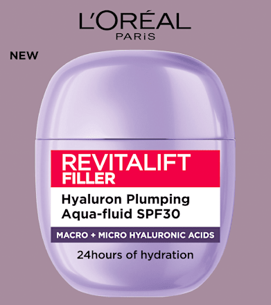 Vyplňujúci pleťový fluid Revitalift Filler Hyaluron Aqua-Fluid SPF 30 L'ORÉAL PARiS REVITALIFT