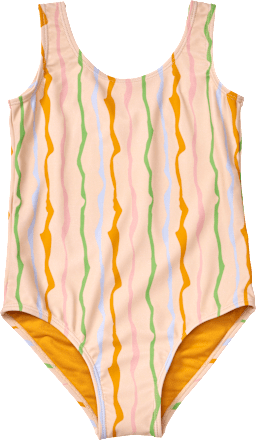 Badeanzug mit Wellen-Muster, beige, Gr. 98/104 PUSBLU