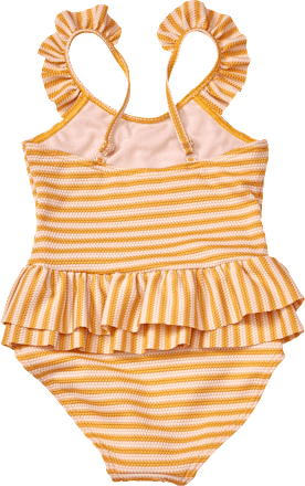 Badeanzug mit Rüschen, gelb, Gr. 98/104 PUSBLU