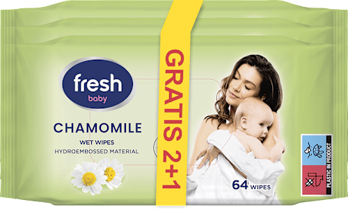 Baby - vlažne maramice, 2+1 gratis fresh
