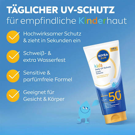 Sonnenmilch Kids sensitiv, daily uv Schutz, LSF 50+ NIVEA SUN