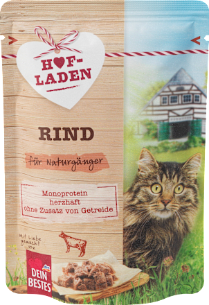 Nassfutter Katze mit Rind, Hofladen Dein Bestes