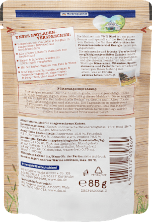 Nassfutter Katze mit Rind, Hofladen Dein Bestes