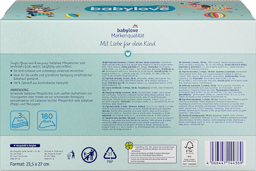 Babypflegetücher trocken 3lagig babylove