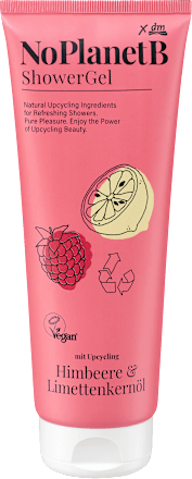 Negovalni gel za tuširanje z izvlečkom malin in oljem limetinih pešk No Planet B