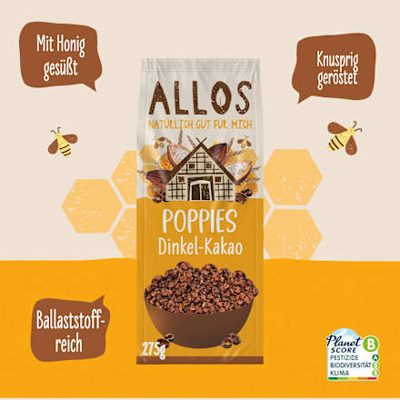 Müsli, Poppies Dinkel-Kakao ALLOS