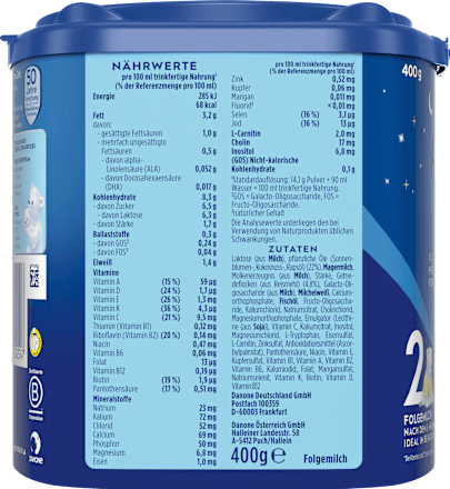 Folgemilch 2 Abendfläschchen nach dem 6. Monat Aptamil