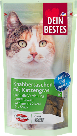 Katzenleckerli Knabbertaschen mit Katzengras Dein Bestes