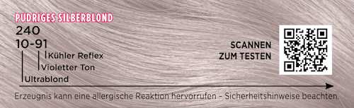 Haarfarbe 10-91/240 Pudriges Silberblond Palette Intensive Color Creme