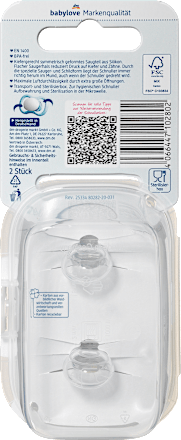 Schnuller Air Silikon symmetrisch, braun/grün, Gr.2, 5-18 Monate babylove