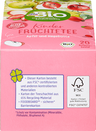 Kindertee Früchte mit Apfel & Hagebutte (20 Beutel) dmBio