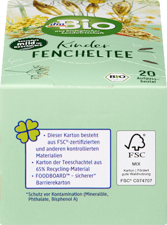 Kindertee, Fenchel (20 Beutel), ab 3 Jahren  dmBio