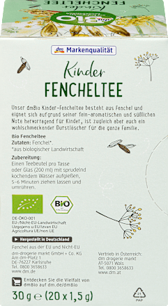Kindertee, Fenchel (20 Beutel), ab 3 Jahren  dmBio