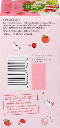 Kindertee, Früchte mit Apfel & Hagebutte (20 Beutel), ab 3 Jahren  dmBio