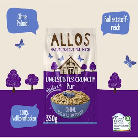 Müsli, Nutri+ Ungesüßtes Crunchy Pur ALLOS