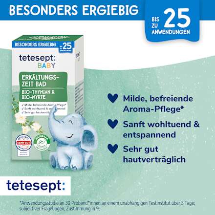Baby Erkältungszeit Bad mit Thymian & Myrte tetesept