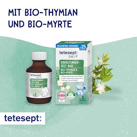 Baby Erkältungszeit Bad mit Thymian & Myrte tetesept