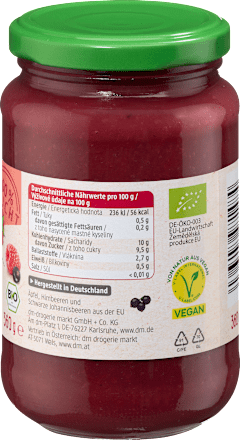 Purea di mela, ribes nero e lampone dmBio