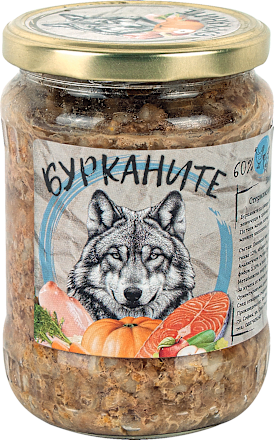 Храна за кучета с пиле, скумрия и зеленчуци БУРКАНИТЕ