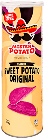 Édesburgonya ízesítésű sós chips, gluténmentes MISTER POTATO