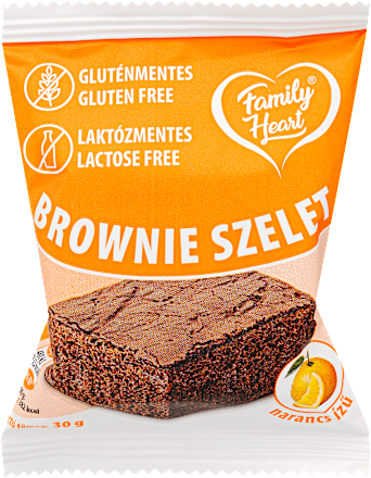 Gluténmentes narancsos brownie szelet Family Heart