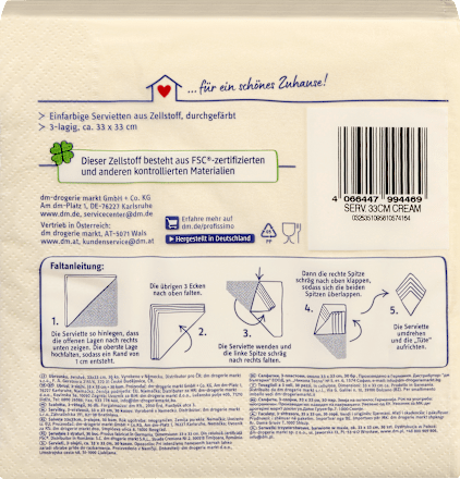 Speiseserviette Champagner 33x33cm Profissimo