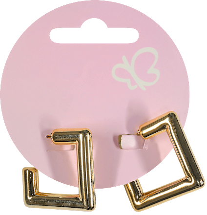 Naušnice – kvadrat, zlatne ACCESSOIRES